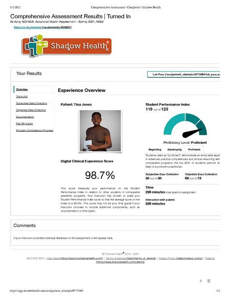 Health History Student DocumentationStudent Documentation Model DModel D Identifying Data & Reliability 28 year-old AA female, calmcooperative, good historian. . Shadow health comprehensive assessment pdf